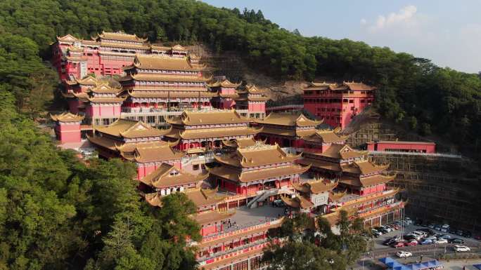 航拍东莞大岭山观音寺