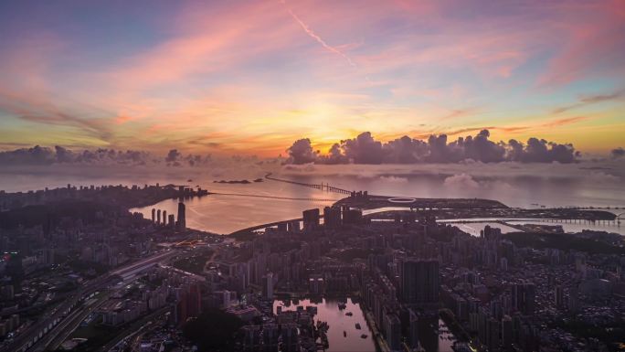 4K港珠澳大桥朝霞