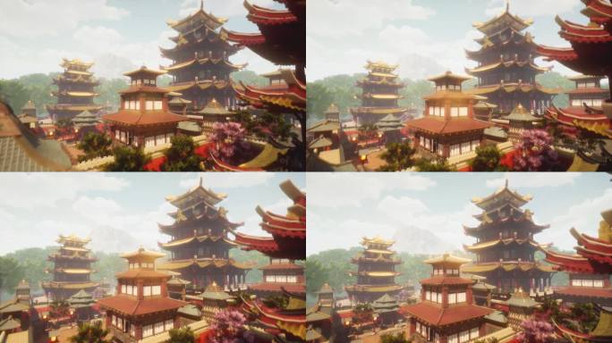 原创游戏宫殿大气三维场景素材