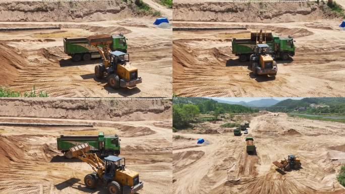 河道治理采沙石料装载运输 非法采砂