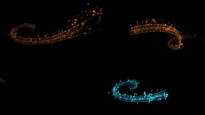 五线谱音乐音符粒子光线小元素