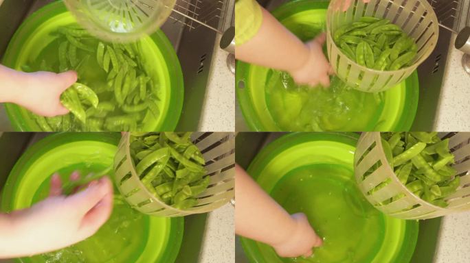 处理食材洗荷兰豆 (4)