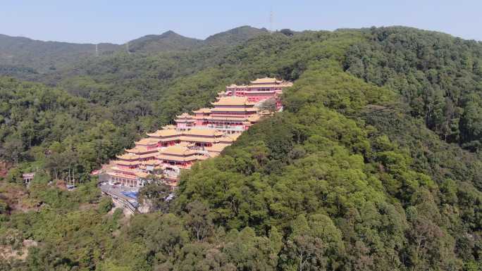 航拍东莞大岭山观音寺