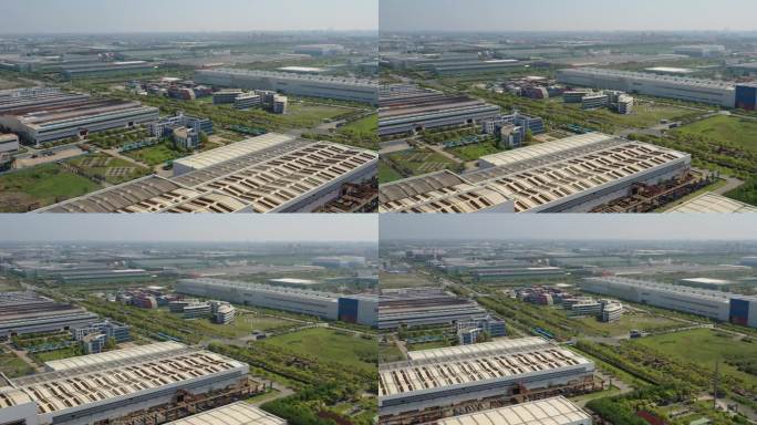 4K原素材-航拍上海临港新城重装备产业区