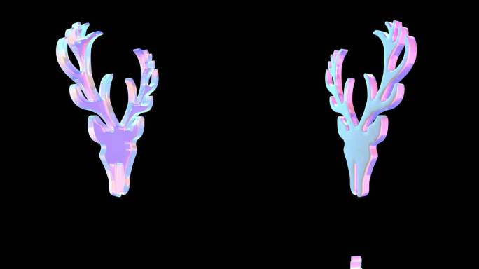 赛博朋克 圣诞元素麋鹿挂件装饰可爱鹿角