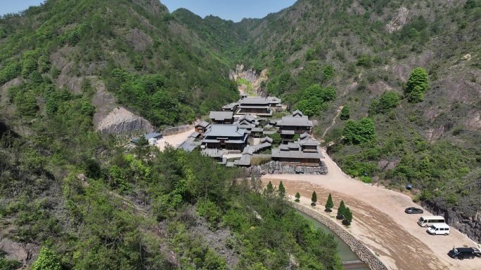 东阳横店九泄潭风景区航拍