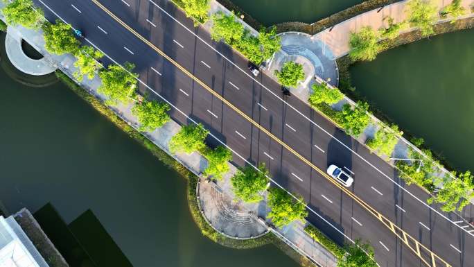 航拍杭州滨江城市建设 交通 景观