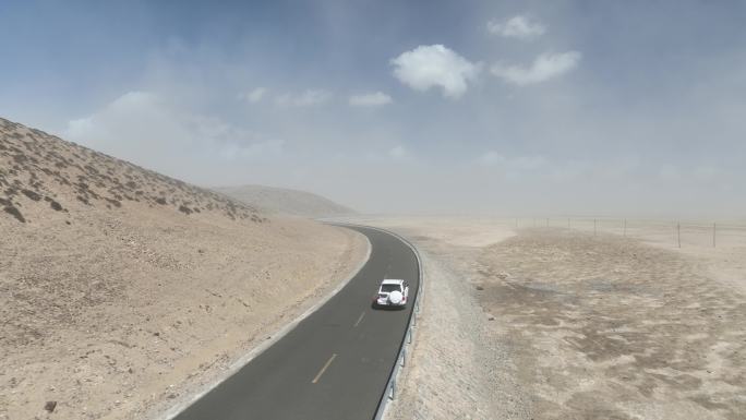 西藏航拍 阿里地区沙尘暴