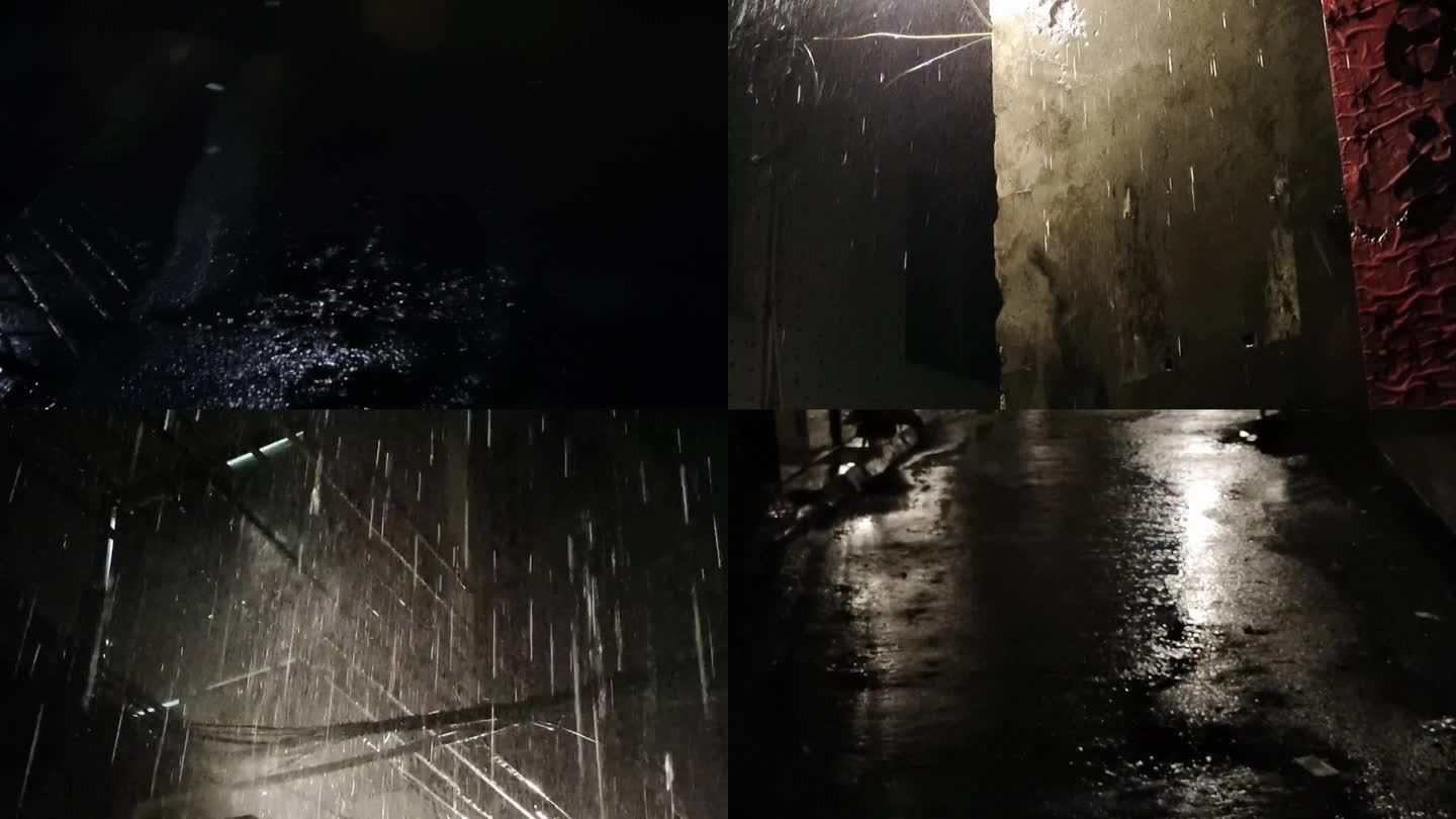 夜晚雨巷街巷雨滴小巷雨滴雨夜街灯雨水滴下