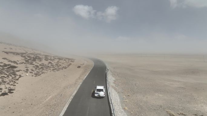 西藏航拍 阿里地区沙尘暴