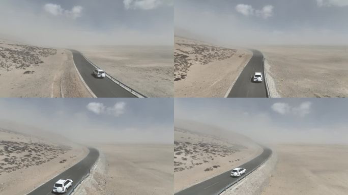 西藏航拍 阿里地区沙尘暴