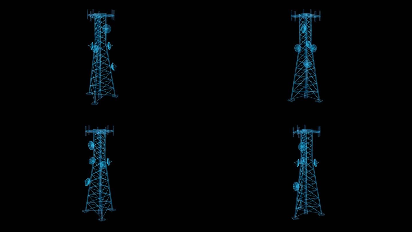 雷达信号塔三维线框