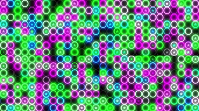 4K蓝绿紫动感灯管五角星动画无缝循环