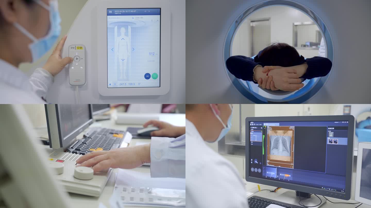 医疗设备64排CT医疗检查4k素材