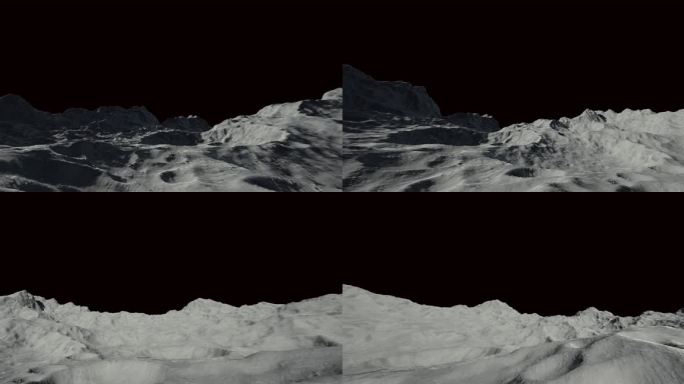 4k月球表面浩瀚星空月球坑旋转视角