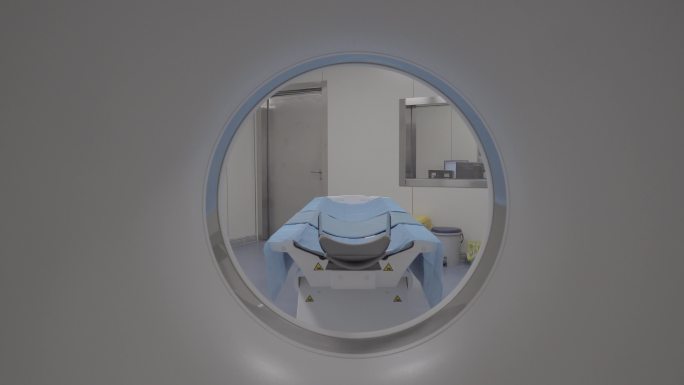 医疗设备仪器64排CT空镜4k灰片素材