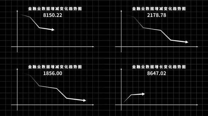 数据箭头上升下降趋势图模板箭头生长动画