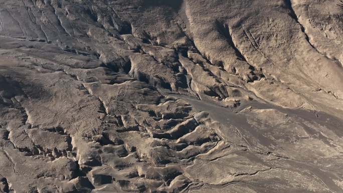 西藏高原大地脉络纹理俯拍
