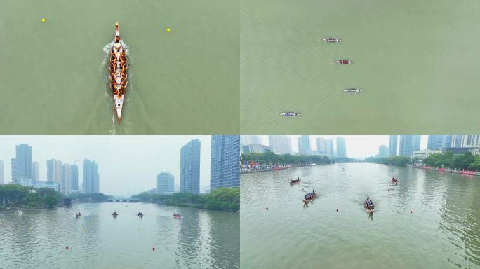 传统节日端午节划龙舟赛 4K（原创）