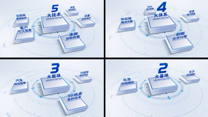 简洁科技文字信息分类AE模板