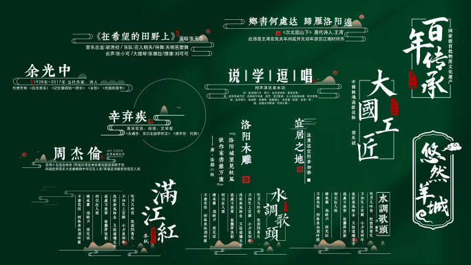 20多组中国风字幕文字标题