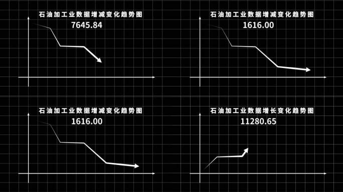 数据箭头上升下降趋势图模板箭头生长动画