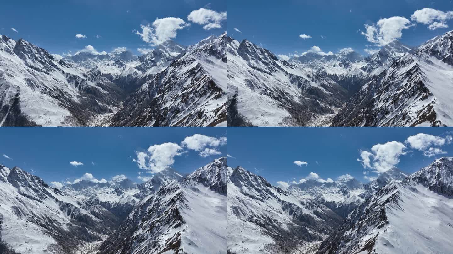 西藏纯净雪山航拍西藏吉隆县夏村雪山航拍