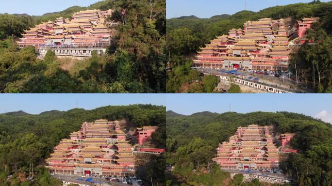 航拍东莞大岭山观音寺