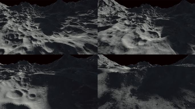 4k月球表面陨石坑旋转着陆②