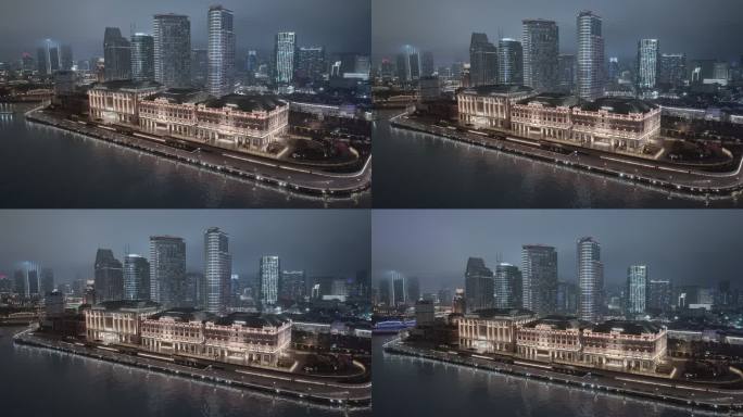 上海城市夜景世界会客厅建筑风光