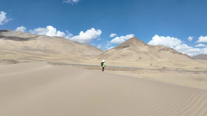西藏阿里地区航拍 阿里地区沙漠