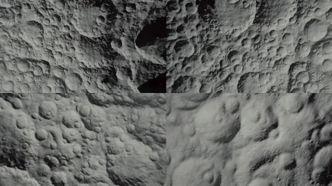 4k月球表面陨石坑旋转着陆