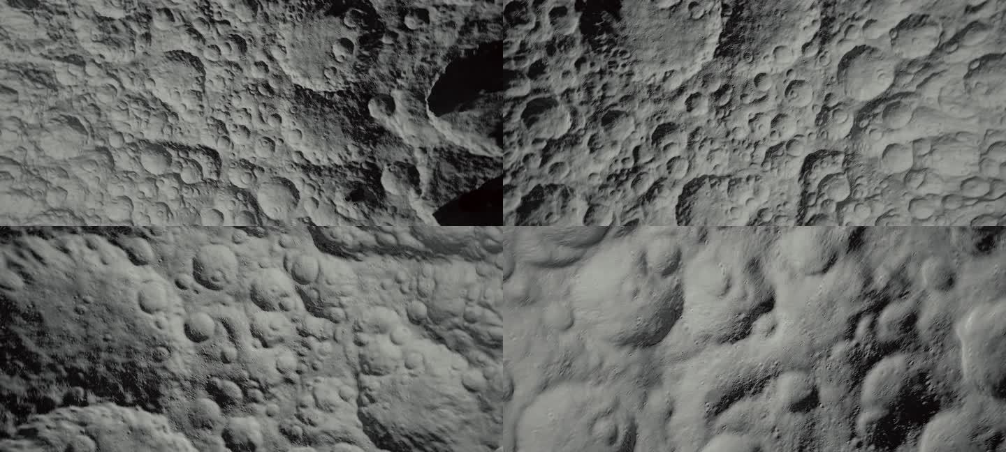 4k月球表面陨石坑旋转着陆