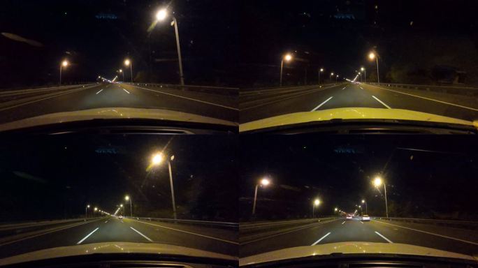 夜晚高速公路行驶