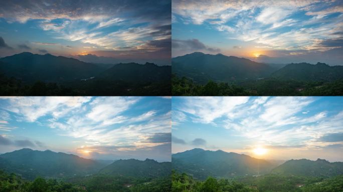 山顶朝霞日出 4K
