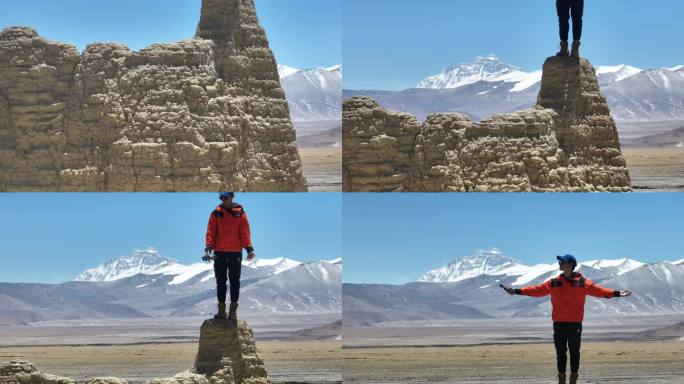 西藏航拍 航拍阿里地区珠穆朗玛峰7倍变焦