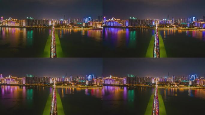 武汉长江三桥航拍移动延时