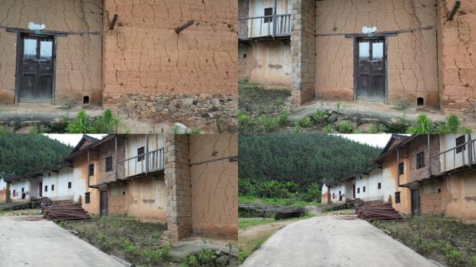 农村夯土房 乡愁回忆   废弃空心房