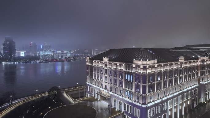 上海城市夜景世界会客厅建筑风光