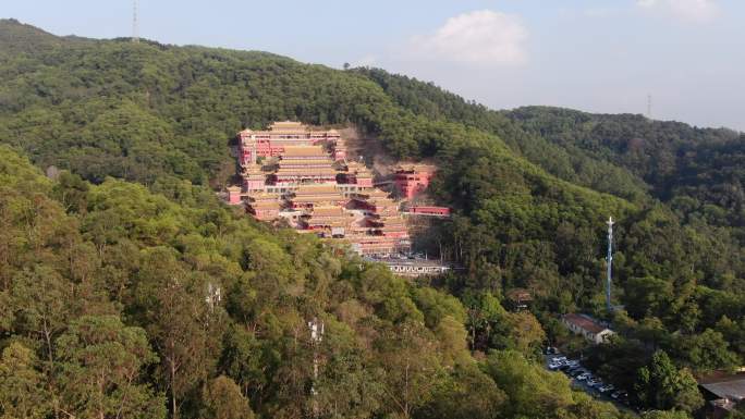 航拍东莞大岭山观音寺