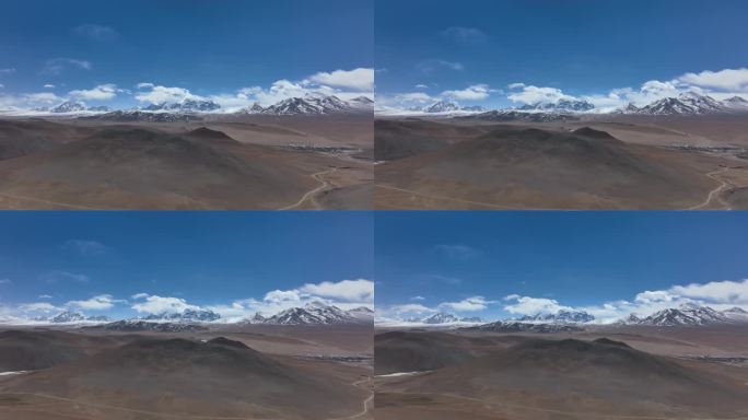 西藏雪山光秃秃的山航拍