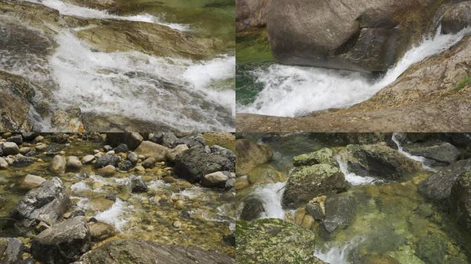 溪流水源溪水流淌山泉小溪流水纯净水资源水