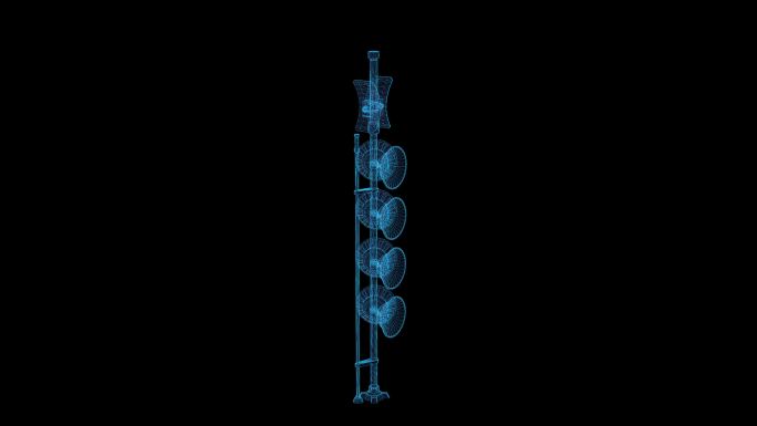 雷达信号塔三维线框
