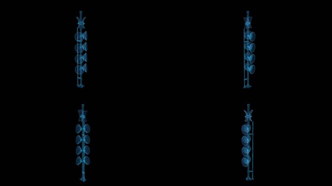 雷达信号塔三维线框