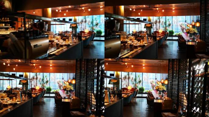 咖啡店餐饮探店室内环境空间设计灯光节假日