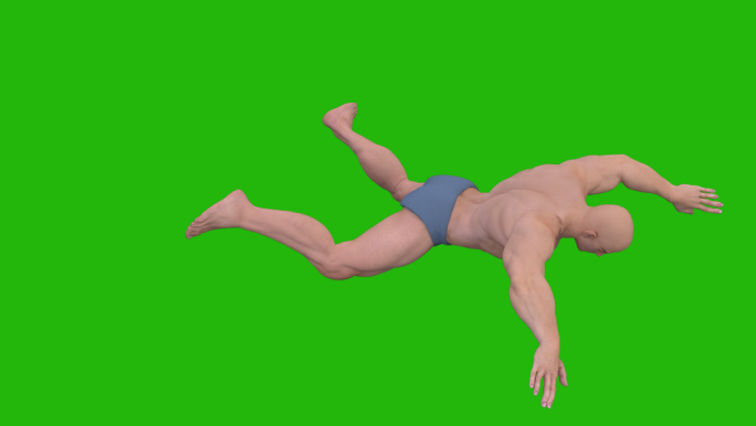 肌肉猛男示范游泳动作蛙泳教练3D动画下载