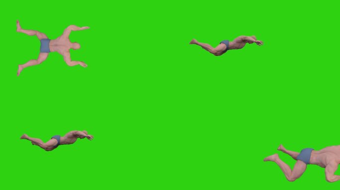 肌肉猛男示范游泳动作蛙泳教练3D动画下载