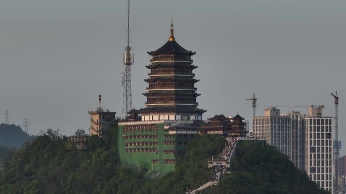 贵阳南明区东山寺航拍4k