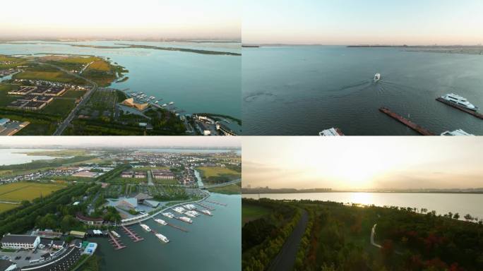 苏州阳澄湖4k航拍