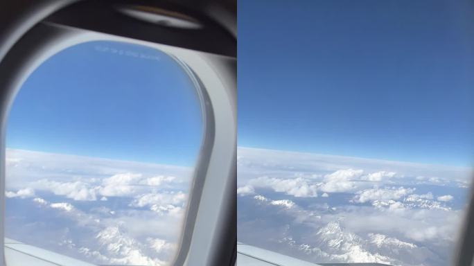 西藏飞机窗外雪山